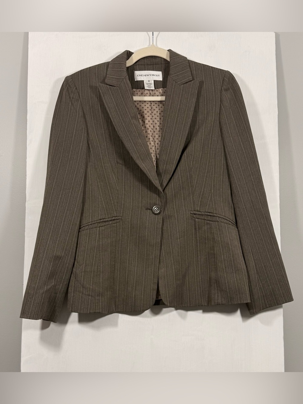 Jones New York Brown Pinstripe Tailored Blazer